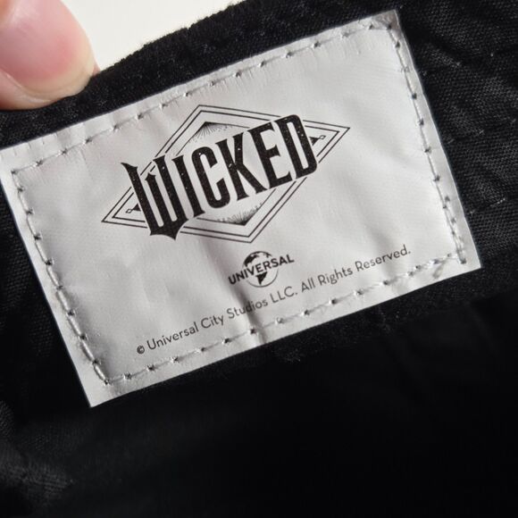 Bioworld Wicked Glitter Print Logo Womens Black Adjustable Baseball Cap Hat - Picture 7 of 8